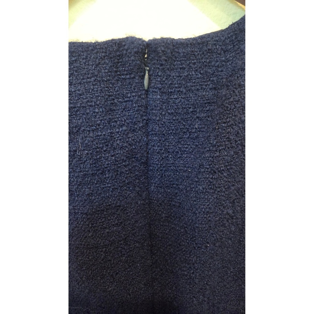 J.Crew Sheath Dress Wool Tweed Gold Button Sleeveless Navy Preppy Work 18 - Picture 7 of 9